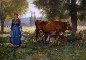 ジュリアン・デュプレ Painting - レティエールの農場生活 リアリズム ジュリアン・デュプレ